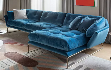 Диван New York с оттоманкой, в комплекте с подушками, 3 шт